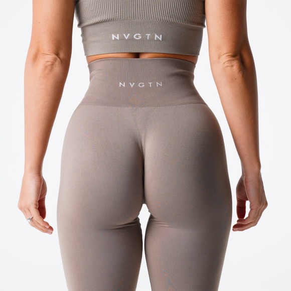 NVGTN Solid Seamless Leggings - Taupe (Medium) - Picture 3 of 6